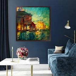 «Ночная Венеция 5» в интерьере в классическом стиле в синих тонах