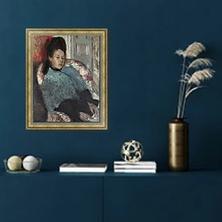 «Портрет Елены Карафа» в интерьере в классическом стиле в синих тонах
