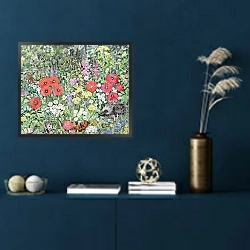 «Hedgehog amongst the Flowers» в интерьере в классическом стиле в синих тонах