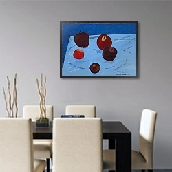 «Apples on Blue Paper Bag» в интерьере современной кухни над столом