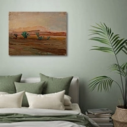 «Sahara» в интерьере современной спальни в зеленых тонах
