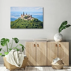 «Старинный замок-крепость Гогенцоллерн, Германия» в интерьере современной комнаты над комодом