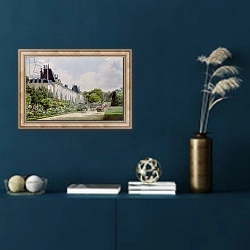 «View of the Garden Facade of the Chateau, from a collection of twelve 'Views of the Malmaison'» в интерьере в классическом стиле в синих тонах