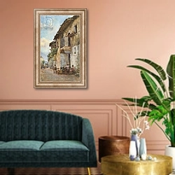 «Old Houses, Taormina» в интерьере классической гостиной над диваном
