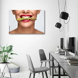 «Спаржа в зубах» в интерьере современного офиса в минималистичном стиле