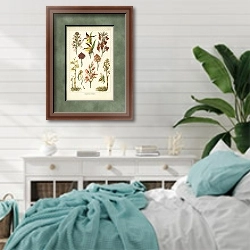 «Einheimische Orchideen» в интерьере спальни в стиле прованс с голубыми деталями