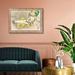 «The Yellow Sultana, 1916» в интерьере классической гостиной над диваном