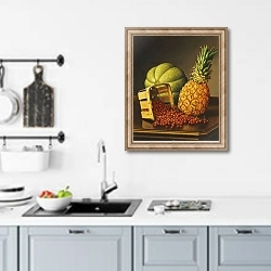 «Tabletop Still Life with Fruit,» в интерьере кухни над мойкой