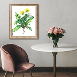 «Весенние цветы одуванчика» в интерьере в классическом стиле над креслом