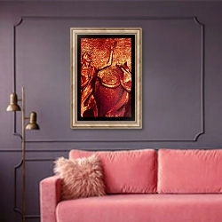 «The Lord's Prayer, from the series, Church of the Holy Sepulchre, 2015» в интерьере гостиной с розовым диваном