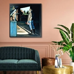 «The Visitor» в интерьере классической гостиной над диваном