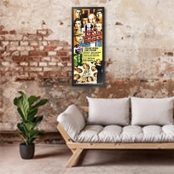 «Poster - Asphalt Jungle, The» в интерьере гостиной в стиле лофт над диваном