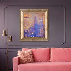 «Аллегро (Соната Солнца)» в интерьере гостиной с розовым диваном