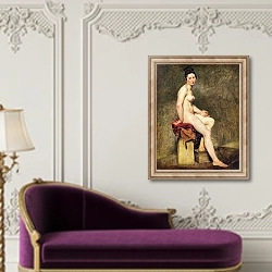 «Seated Nude, Mademoiselle Rose» в интерьере в классическом стиле над банкеткой