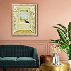 «The Window Cat» в интерьере классической гостиной над диваном