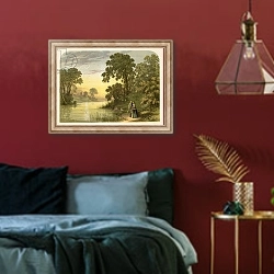 «Illustration for Grace Greenwood's Cans't Thou Forget» в интерьере спальни с акцентной стеной