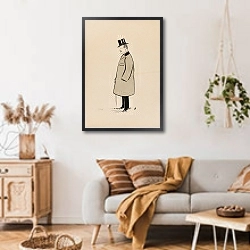 «Monsieur Jean Prat» в интерьере гостиной в стиле ретро над диваном