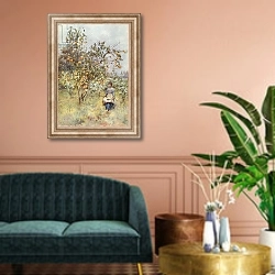 «Lemon-Trees: Spring» в интерьере классической гостиной над диваном