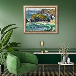 «Asparagus Island» в интерьере гостиной в зеленых тонах