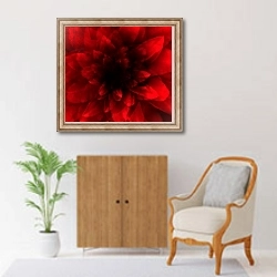 «flower red shade» в интерьере в классическом стиле над комодом