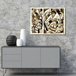 «Abstract III» в интерьере в стиле минимализм над тумбой