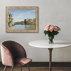 «The Grand Canal, Venice 3» в интерьере в классическом стиле над креслом