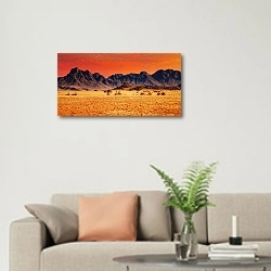 «Африка. Намибия. Дюны» в интерьере современной светлой гостиной над диваном