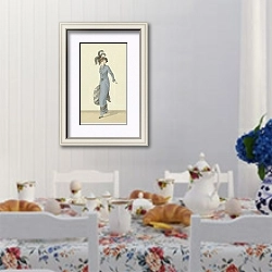 «Robe en velours de laine bleu» в интерьере столовой в стиле прованс над столом