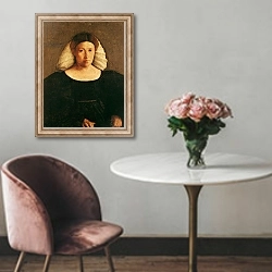 «Portrait of a Woman with a White Hairnet» в интерьере в классическом стиле над креслом