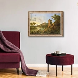 «Cicero's Villa» в интерьере гостиной в бордовых тонах