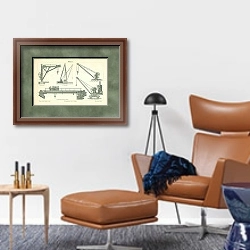 «Краны I 3» в интерьере кабинета с кожаным креслом