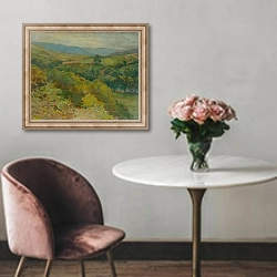 «The Hornád Valley by Ťahanovce» в интерьере в классическом стиле над креслом