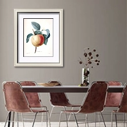 «Яблоня домашняя» в интерьере столовой с серыми стенами