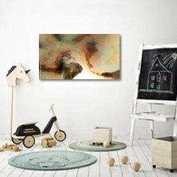 «Бежевая туманнсоть» в интерьере детской комнаты для мальчика с самокатом