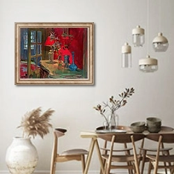 «Red Lamp» в интерьере кухни в стиле ретро над обеденным столом