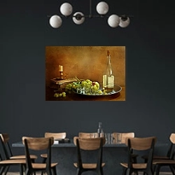 «Вечернее вино» в интерьере столовой с черными стенами