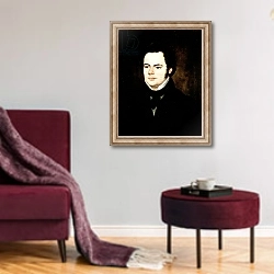 «Franz Peter Schubert» в интерьере гостиной в бордовых тонах