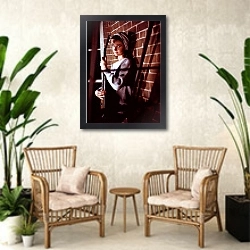 «Хепберн Одри 131» в интерьере комнаты в стиле ретро с плетеными креслами