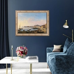 «Naples, a view of the Marinella» в интерьере в классическом стиле в синих тонах