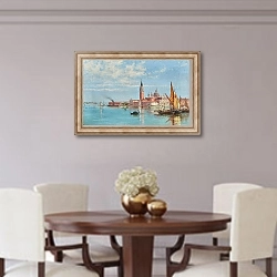 «Venice, a View of San Giorgio Maggiore» в интерьере столовой в классическом стиле