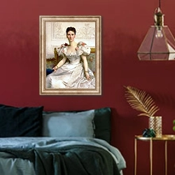 «Графиня де Камбасерес» в интерьере спальни с акцентной стеной