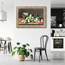 «Still Life with Cucumbers and Tomatoes» в интерьере современной светлой кухни