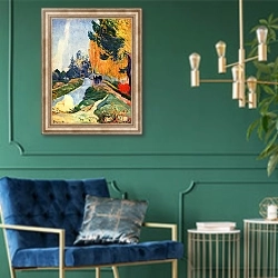 «Les Alyscamps 4» в интерьере в классическом стиле с зеленой стеной
