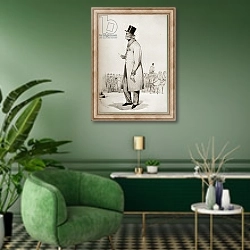 «Jean-de-Dieu Soult Duke of Dalmatie» в интерьере гостиной в зеленых тонах