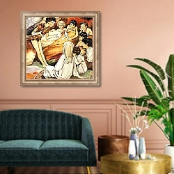 «Peter Pan and Wendy 44» в интерьере классической гостиной над диваном