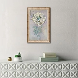 «Chrysanthemum 1» в интерьере в стиле минимализм над тумбой