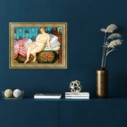 «Красавица. 1915» в интерьере в классическом стиле в синих тонах