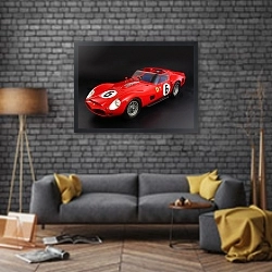 «Ferrari 330 TRI-LM Testa Rossa '1962» в интерьере в стиле лофт над диваном