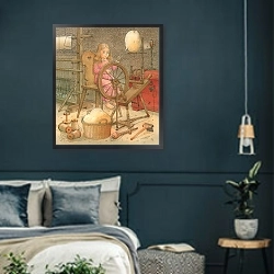 «Thumbelina 13, 2005» в интерьере классической спальни с темными стенами