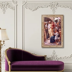 «The lord blessing the children» в интерьере в классическом стиле над банкеткой